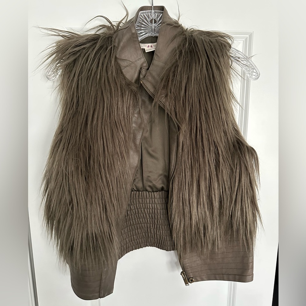 Chelsea & Violet Faux Fur Leather Vest